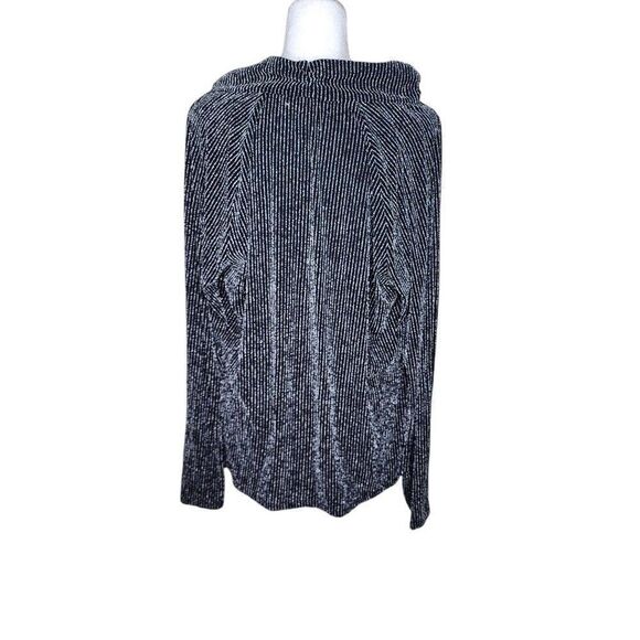 MIchael Kors Metallic Cowl Neck Silver Tunic Top Womens Size XL Black - Picture 5 of 10